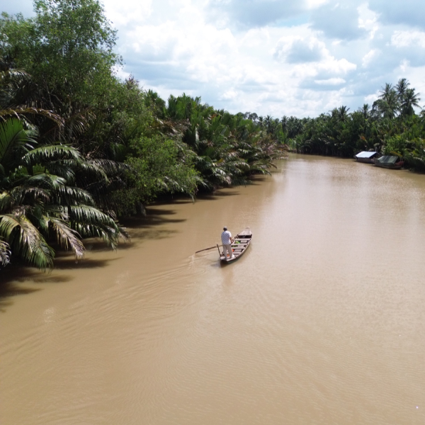 Foto dal drone sul delta del Mekong