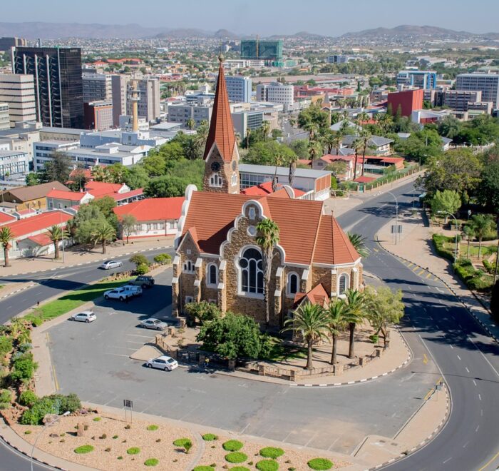 Veduta della chiesta di Christuskirche dal drone