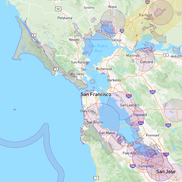 Mappa FAA droni San Francisco